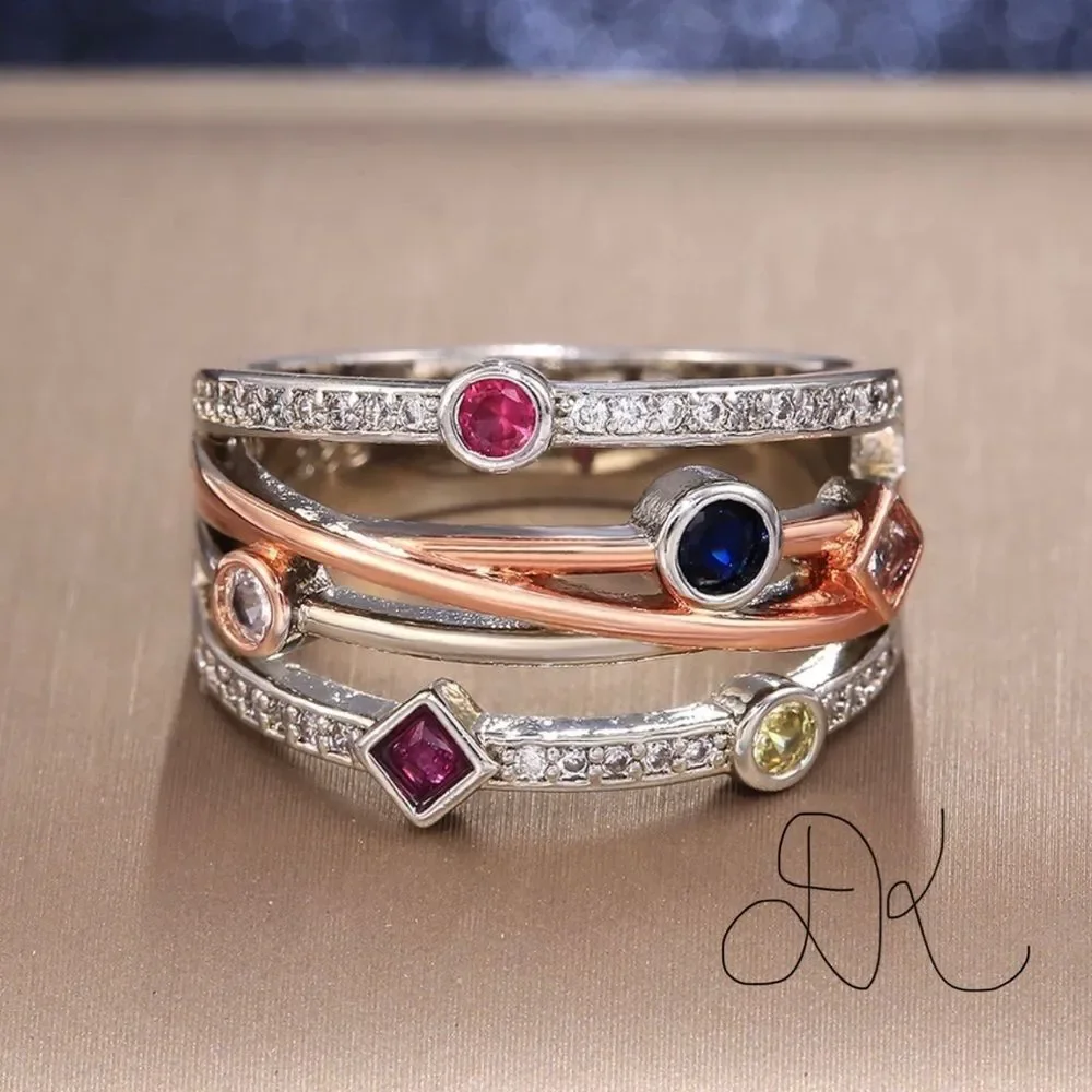 Rosegold eternity wedding band